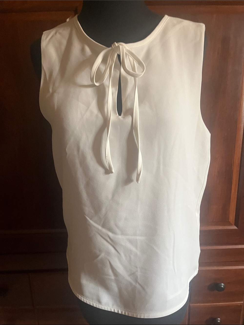 Emporio Armani White Tie-Neck Sleeveless Camisole